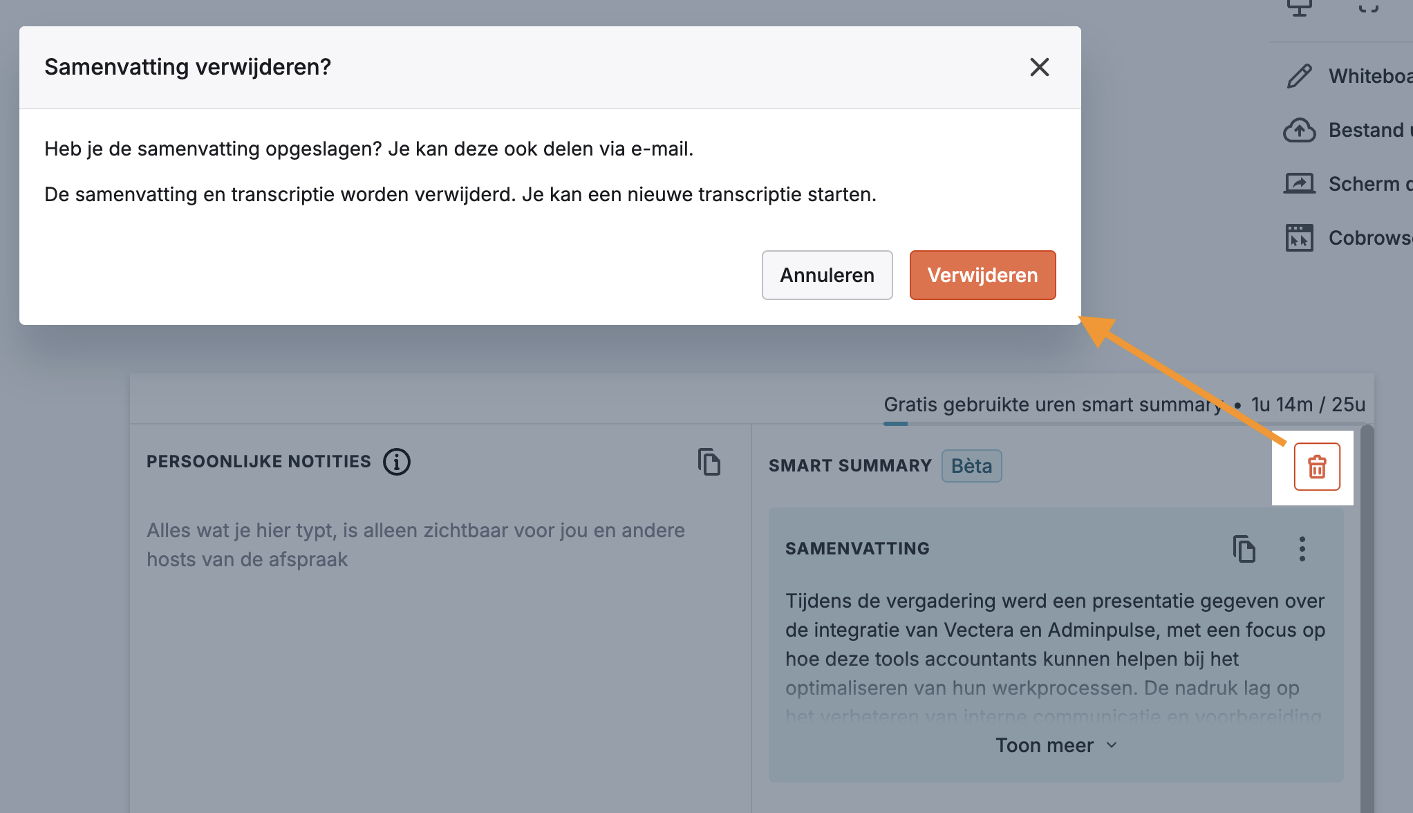 Summary verwijderen.png